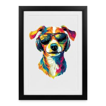 Jack Russell Terrier Amoureux des chiens Jack Russell’s - Affiche encadrée (27 × 37 cm) - noir - Devant