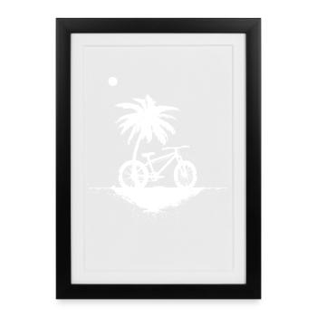 Croquis de VTT - Affiche encadrée (27 × 37 cm) - noir - Devant