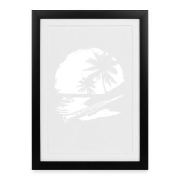 Flute Graphic - Framed poster (27 × 37 cm) - black - Front