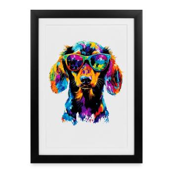 Teckel, Teckel, Teckel miniature, Dachshund Club, Teckel - Affiche encadrée (27 × 37 cm) - noir - Devant