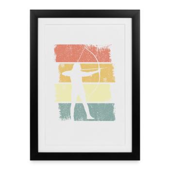 Bogenschütze Skizze - Gerahmtes Poster (27 × 37 cm) - Schwarz - Vorne
