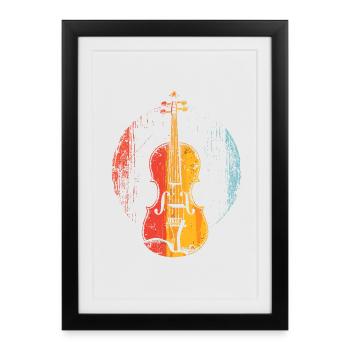 Violin Comic Style - Framed poster (27 × 37 cm) - black - Front