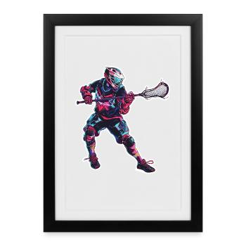 Lacrosse Player Graphics - Framed poster (27 × 37 cm) - black - Front