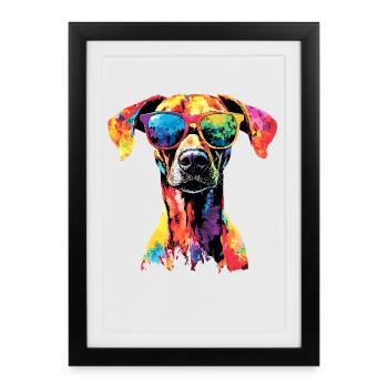 Rhodesian Ridgeback chasse chien chiens Pride Ridgeback - Affiche encadrée (27 × 37 cm) - noir - Devant