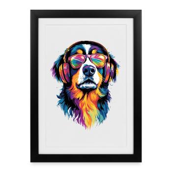 Bouvier bernois Chiens mignons Bouvier suisse - Affiche encadrée (27 × 37 cm) - noir - Devant