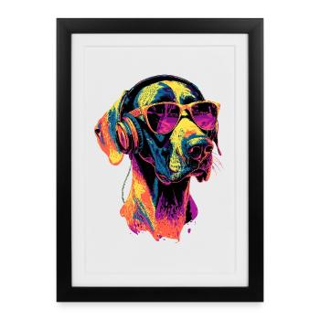 Dogue Allemand Hatz Mâle Saupacker Dogue Allemand - Affiche encadrée (27 × 37 cm) - noir - Devant