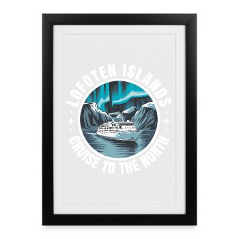 Kreuzfahrt Norwegen Lofoten - Gerahmtes Poster (27 × 37 cm) - Schwarz - Vorne