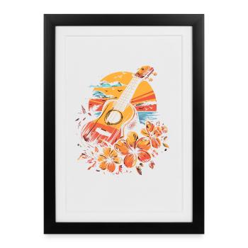 Ukulélé Look Années 90 - Affiche encadrée (27 × 37 cm) - noir - Devant