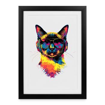 Siamese Cat Siamese Cat Siamese Cat Siamese Cats - Framed poster (27 × 37 cm) - black - Front