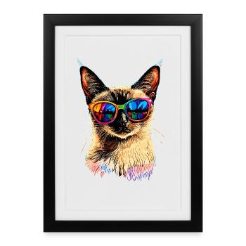Siamese Cat Siamese Cat Siamese Cat Siamese Cats - Framed poster (27 × 37 cm) - black - Front