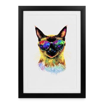 Siamese Cat Siamese Cat Siamese Cat Siamese Cats - Framed poster (27 × 37 cm) - black - Front
