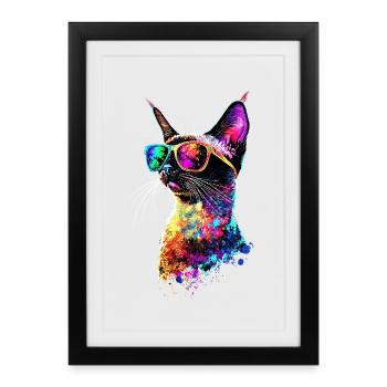 Siamese Cat Siamese Cat Siamese Cat Siamese Cats - Framed poster (27 × 37 cm) - black - Front