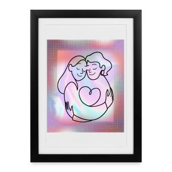 Humaine préférée : mère, fille, sœur, petite amie - Affiche encadrée (27 × 37 cm) - noir - Devant