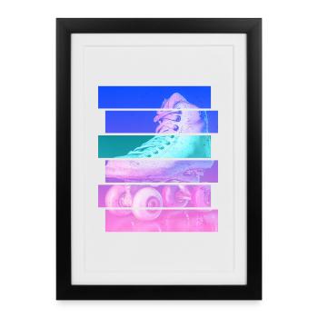 Roller-skate - Framed poster (27 × 37 cm) - black - Front