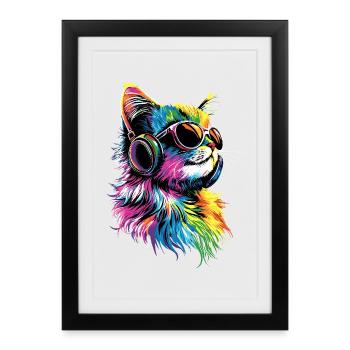 Chat Ragdoll Chat Ragdoll Chat Mignon Chats Ragdoll - Affiche encadrée (27 × 37 cm) - noir - Devant
