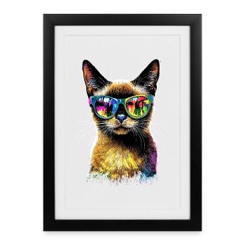 Birman Cat Sacred Birman Cat Cute Birman Cats - Framed poster (27 × 37 cm) - black - Front
