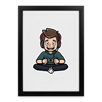 Gaming - Framed poster (27 × 37 cm) - black - Front