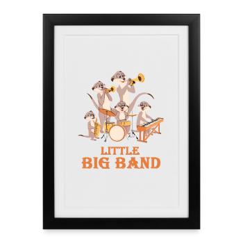 Meerkat Little Big Band - Affiche encadrée (27 × 37 cm) - noir - Devant