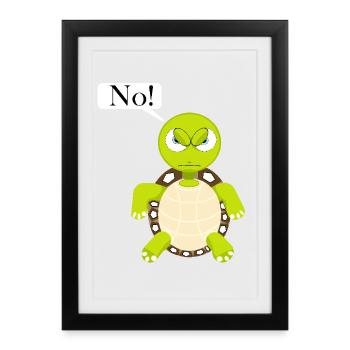 Statement No Turtle, No Fun Comic, No - Framed poster (27 × 37 cm) - black - Front
