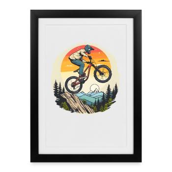 Cycliste - Affiche encadrée (27 × 37 cm) - noir - Devant