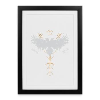 Vikings - Hugin et Munin - Les corbeaux d’Odin - Affiche encadrée (27 × 37 cm) - noir - Devant