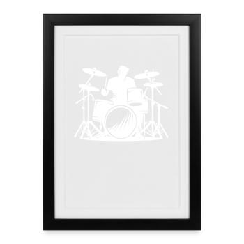 Drummer Sketch - Framed poster (27 × 37 cm) - black - Front