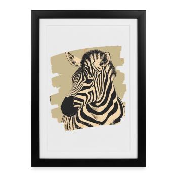 Zebra Retro - Framed poster (27 × 37 cm) - black - Front