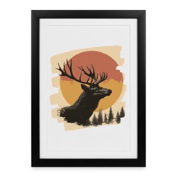Moose Retro - Framed poster (27 × 37 cm) - black - Front