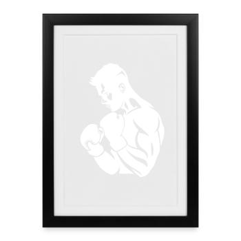 Boxer Drawing - Framed poster (27 × 37 cm) - black - Front