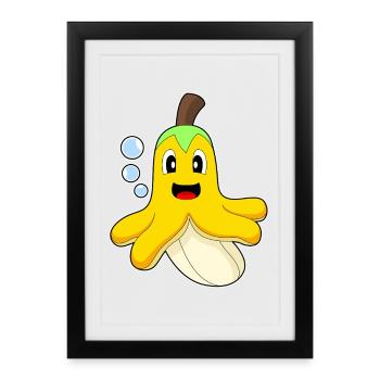 Poulpe Banane - Affiche encadrée (27 × 37 cm) - noir - Devant