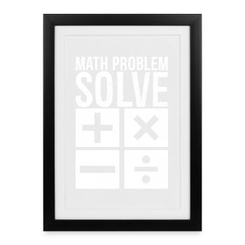 math problem solve - Framed poster (27 × 37 cm) - black - Front