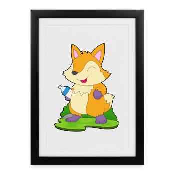 Fox Baby Bottle Milk - Framed poster (27 × 37 cm) - black - Front