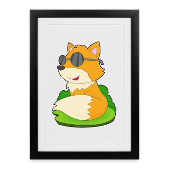 Fox Sunglasses - Framed poster (27 × 37 cm) - black - Front