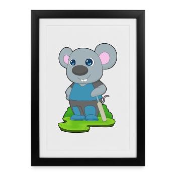 Mouse Cricket Cricket Bats - Framed poster (27 × 37 cm) - black - Front