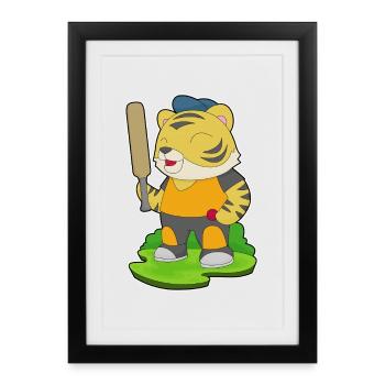 Tiger Cricket Cricket Bat - Framed poster (27 × 37 cm) - black - Front