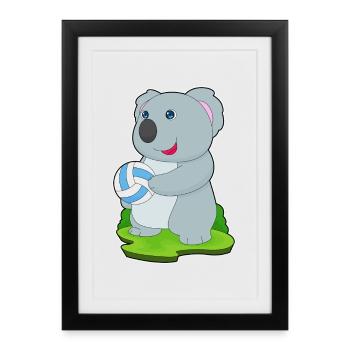 Koala Joueur de Volley-ball Volley-ball - Affiche encadrée (27 × 37 cm) - noir - Devant