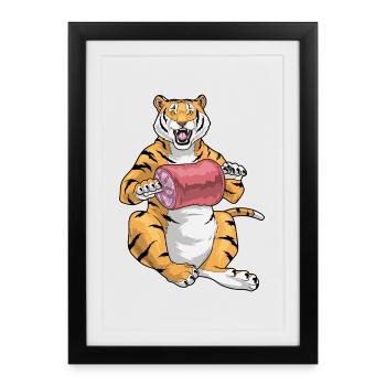 Viande de tigre - Affiche encadrée (27 × 37 cm) - noir - Devant