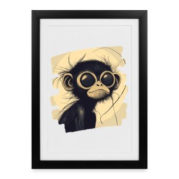 Spider Monkey Retro - Framed poster (27 × 37 cm) - black - Front