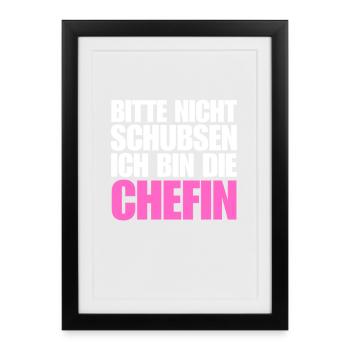 lustiger chefin spruch beste stolze chefin humor - Gerahmtes Poster (27 × 37 cm) - Schwarz - Vorne
