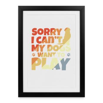 Blague sur le propriétaire d’un chien - Affiche encadrée (27 × 37 cm) - noir - Devant