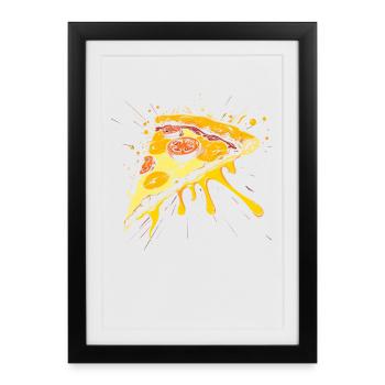 Graphique de la tranche de pizza - Affiche encadrée (27 × 37 cm) - noir - Devant