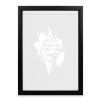 Glace - Affiche encadrée (27 × 37 cm) - noir - Devant