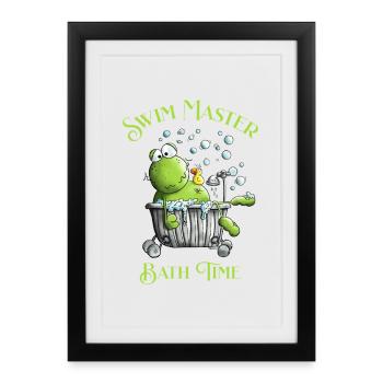 Swim Master Bath Time Wellness Frog Bathtub - Framed poster (27 × 37 cm) - black - Front