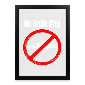 No Knife City - Framed poster (27 × 37 cm) - black - Front