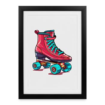 Roller Skates Graphic - Framed poster (27 × 37 cm) - black - Front