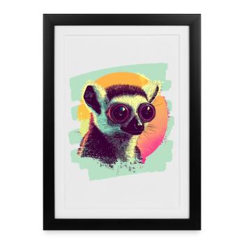 Lémurien - Affiche encadrée (27 × 37 cm) - noir - Devant