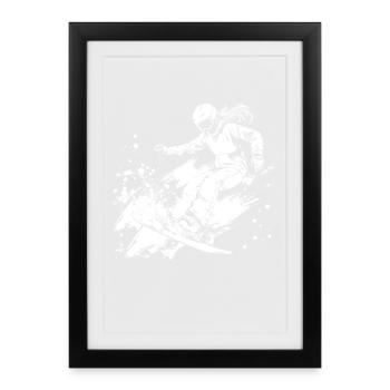 Snowboarder - Framed poster (27 × 37 cm) - black - Front