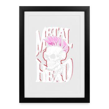Metal head - Gerahmtes Poster (27 × 37 cm) - Schwarz - Vorne