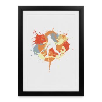 Hockey Player Drawing - Framed poster (27 × 37 cm) - black - Front