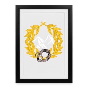 Mountaineers, mountains, mountain climbing, abseiling, laurel - Framed poster (27 × 37 cm) - black - Front